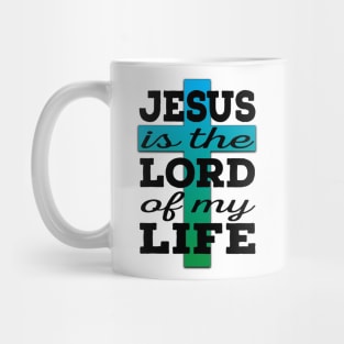 Jesus is Lord (black and blue/green) Mug